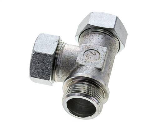 35L & G1-1/4'' Zink Plated Steel Right Angle Tee Cutting Fitting with Male Threads 160 bar ISO 8434-1