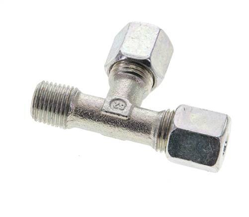 6S & R1/4'' Zink Plated Steel Right Angle Tee Cutting Fitting with Male Threads 630 bar ISO 8434-1