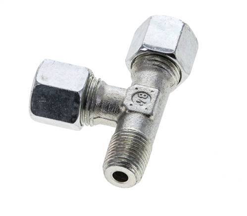 8S & R1/4'' Zink Plated Steel Right Angle Tee Cutting Fitting with Male Threads 630 bar ISO 8434-1
