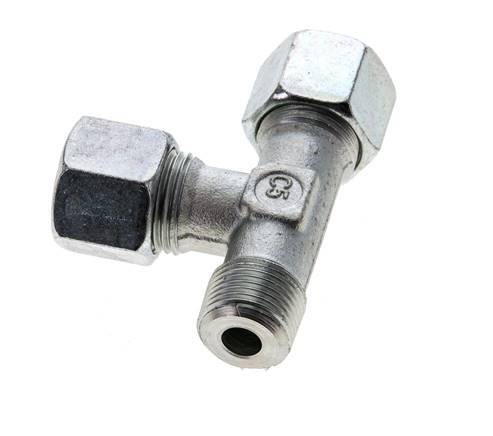 10S & R3/8'' Zink Plated Steel Right Angle Tee Cutting Fitting with Male Threads 630 bar ISO 8434-1