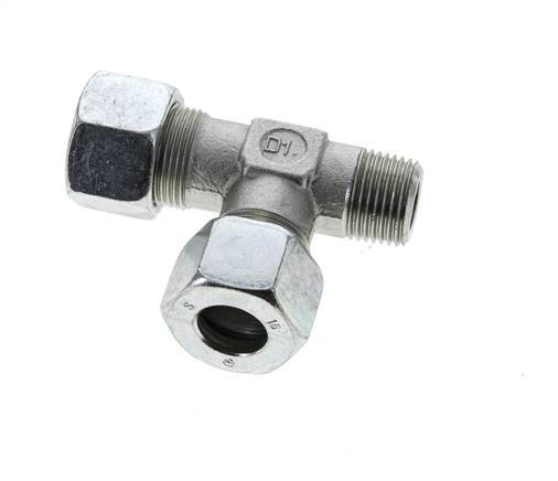 16S & R1/2'' Zink Plated Steel Right Angle Tee Cutting Fitting with Male Threads 400 bar ISO 8434-1
