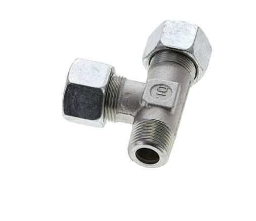 16S & R1/2'' Zink Plated Steel Right Angle Tee Cutting Fitting with Male Threads 400 bar ISO 8434-1