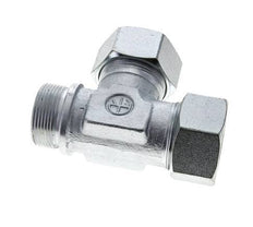 38S & G1-1/2'' Zink Plated Steel Right Angle Tee Cutting Fitting with Male Threads 315 bar ISO 8434-1
