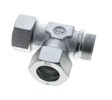 38S & G1-1/2'' Zink Plated Steel Right Angle Tee Cutting Fitting with Male Threads 315 bar ISO 8434-1