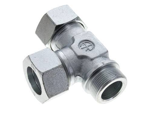 38S & G1-1/2'' Zink Plated Steel Right Angle Tee Cutting Fitting with Male Threads 315 bar ISO 8434-1