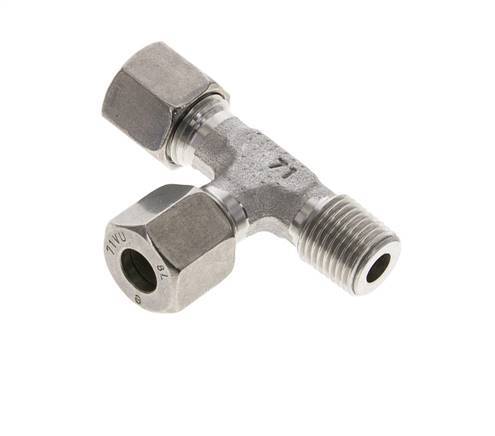 8L & R1/4'' Stainless Steel Right Angle Tee Cutting Fitting with Male Threads 315 bar ISO 8434-1