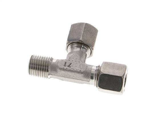 8L & R1/4'' Stainless Steel Right Angle Tee Cutting Fitting with Male Threads 315 bar ISO 8434-1