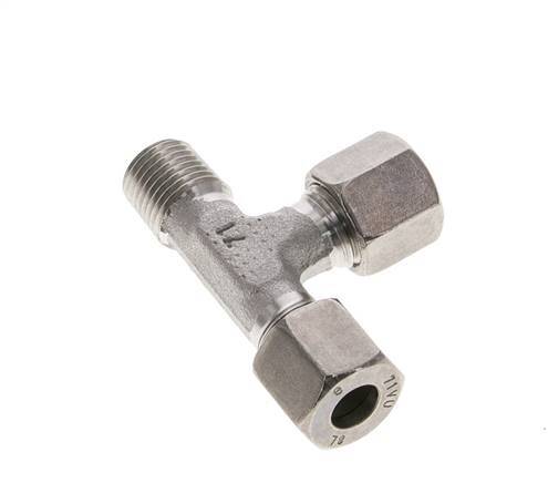 8L & R1/4'' Stainless Steel Right Angle Tee Cutting Fitting with Male Threads 315 bar ISO 8434-1