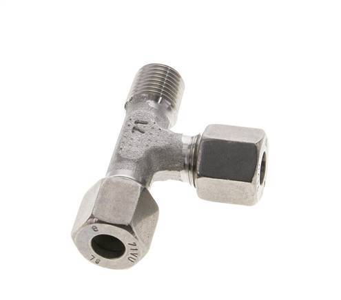 8L & R1/4'' Stainless Steel Right Angle Tee Cutting Fitting with Male Threads 315 bar ISO 8434-1