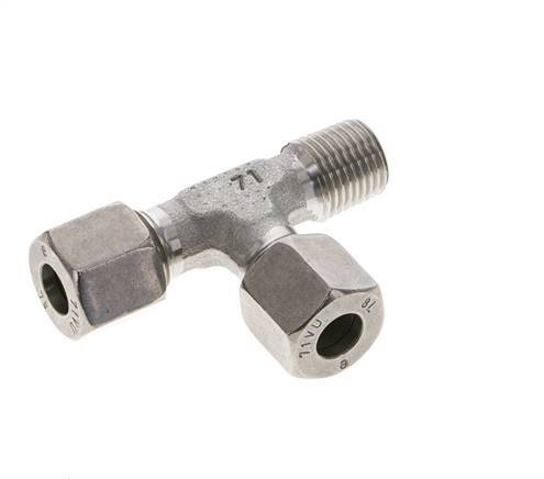 8L & R1/4'' Stainless Steel Right Angle Tee Cutting Fitting with Male Threads 315 bar ISO 8434-1