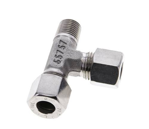 10L & R1/4'' Stainless Steel Right Angle Tee Cutting Fitting with Male Threads 315 bar ISO 8434-1