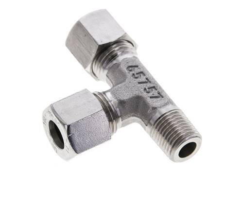 10L & R1/4'' Stainless Steel Right Angle Tee Cutting Fitting with Male Threads 315 bar ISO 8434-1