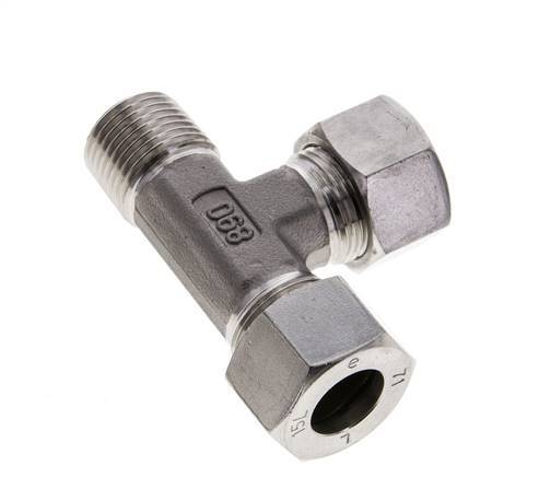 15L & R1/2'' Stainless Steel Right Angle Tee Cutting Fitting with Male Threads 315 bar ISO 8434-1