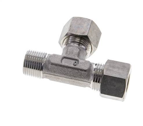 12L & R3/8'' Stainless Steel Right Angle Tee Compression Fitting with Male Threads 315 bar ISO 8434-1