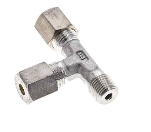 6S & R1/4'' Stainless Steel Right Angle Tee Compression Fitting with Male Threads 500 bar ISO 8434-1