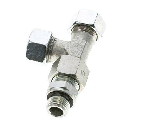 15L & M18x1.5 Zink Plated Steel Right Angle Tee Cutting Fitting with Male Threads 315 bar Adjustable ISO 8434-1