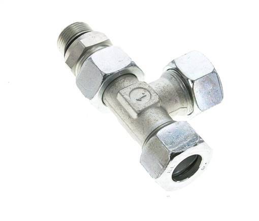 18L & M22x1.5 Zink Plated Steel Right Angle Tee Cutting Fitting with Male Threads 315 bar Adjustable ISO 8434-1