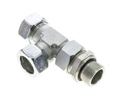 28L & M33x2 Zink Plated Steel Right Angle Tee Cutting Fitting with Male Threads 160 bar Adjustable ISO 8434-1