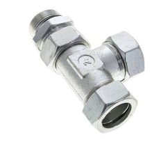 35L & M42x2 Zink Plated Steel Right Angle Tee Cutting Fitting with Male Threads 160 bar Adjustable ISO 8434-1