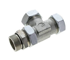 42L & M48x2 Zink Plated Steel Right Angle Tee Cutting Fitting with Male Threads 160 bar Adjustable ISO 8434-1