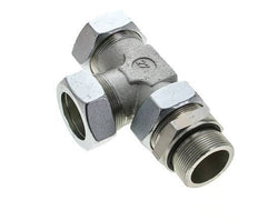 42L & M48x2 Zink Plated Steel Right Angle Tee Cutting Fitting with Male Threads 160 bar Adjustable ISO 8434-1