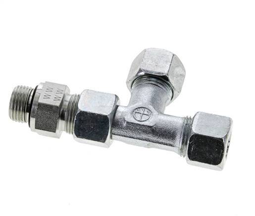 12S & M18x1.5 Zink Plated Steel Right Angle Tee Cutting Fitting with Male Threads 630 bar Adjustable ISO 8434-1