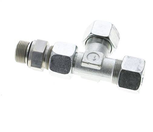 16S & M22x1.5 Zink Plated Steel Right Angle Tee Cutting Fitting with Male Threads 400 bar Adjustable ISO 8434-1