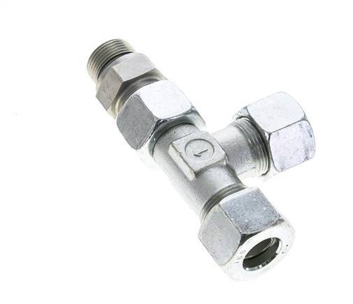 16S & M22x1.5 Zink Plated Steel Right Angle Tee Cutting Fitting with Male Threads 400 bar Adjustable ISO 8434-1