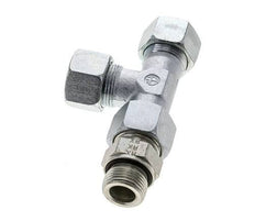 20S & M27x2 Zink Plated Steel Right Angle Tee Cutting Fitting with Male Threads 400 bar Adjustable ISO 8434-1