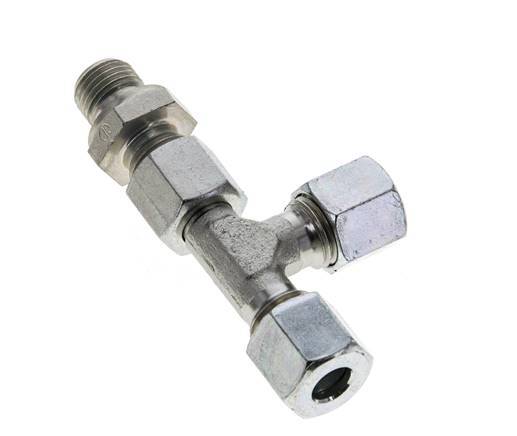 8L & G1/4'' Zink Plated Steel Right Angle Tee Cutting Fitting with Male Threads 315 bar Adjustable ISO 8434-1