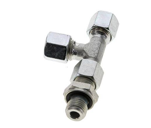 8L & G1/4'' Zink Plated Steel Right Angle Tee Cutting Fitting with Male Threads 315 bar Adjustable ISO 8434-1