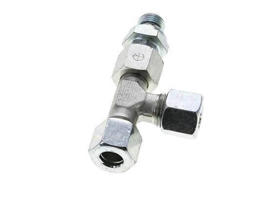 10L & G1/4'' Zink Plated Steel Right Angle Tee Cutting Fitting with Male Threads 315 bar Adjustable ISO 8434-1