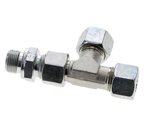 12L & G3/8'' Zink Plated Steel Right Angle Tee Cutting Fitting with Male Threads 315 bar Adjustable ISO 8434-1