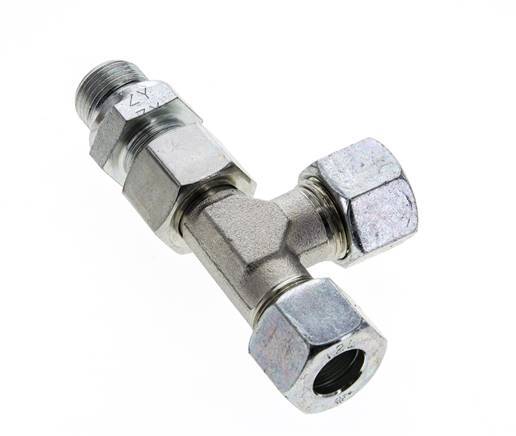 12L & G3/8'' Zink Plated Steel Right Angle Tee Cutting Fitting with Male Threads 315 bar Adjustable ISO 8434-1