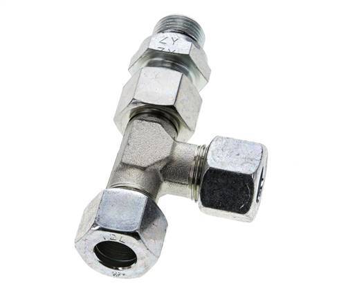12L & G3/8'' Zink Plated Steel Right Angle Tee Cutting Fitting with Male Threads 315 bar Adjustable ISO 8434-1