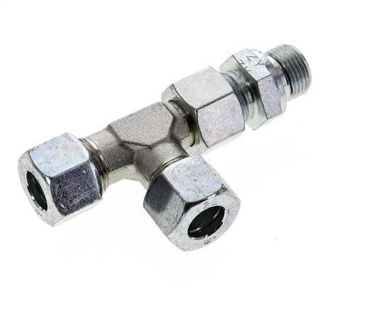 12L & G3/8'' Zink Plated Steel Right Angle Tee Cutting Fitting with Male Threads 315 bar Adjustable ISO 8434-1