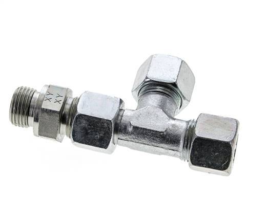 14S & G1/2'' Zink Plated Steel Right Angle Tee Cutting Fitting with Male Threads 630 bar Adjustable ISO 8434-1