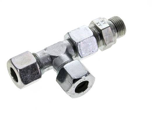 14S & G1/2'' Zink Plated Steel Right Angle Tee Cutting Fitting with Male Threads 630 bar Adjustable ISO 8434-1