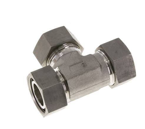28L Edelstahl rechtwinkliges T-Schneidfitting mit Drehgelenk 160 bar einstellbar ISO 8434-1