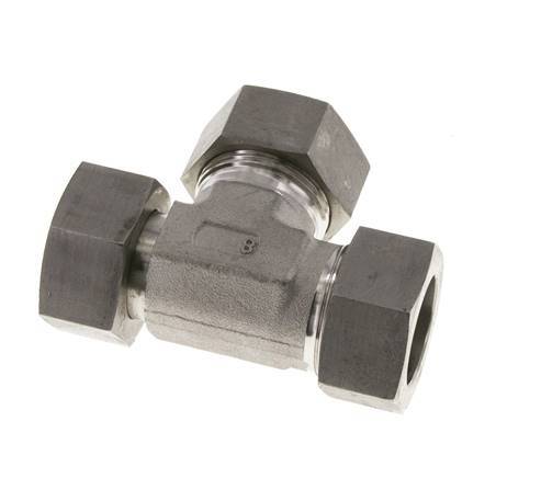 28L Edelstahl rechtwinkliges T-Schneidfitting mit Drehgelenk 160 bar einstellbar ISO 8434-1