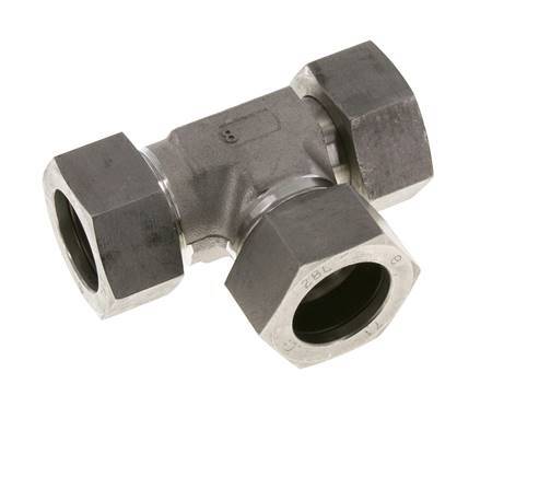 28L Edelstahl rechtwinkliges T-Schneidfitting mit Drehgelenk 160 bar einstellbar ISO 8434-1