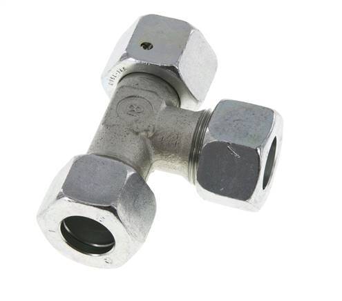 15L Zink Plated Steel Right Angle Tee Cutting Fitting with Swivel 315 bar NBR Adjustable ISO 8434-1