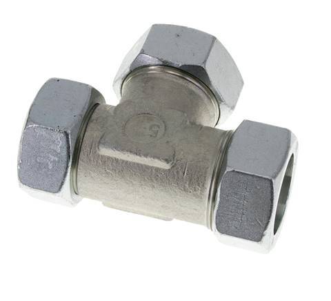 35L Zink Plated Steel Right Angle Tee Cutting Fitting with Swivel 160 bar NBR Adjustable ISO 8434-1