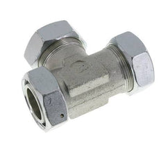 42L Zink Plated Steel Right Angle Tee Cutting Fitting with Swivel 160 bar NBR Adjustable ISO 8434-1