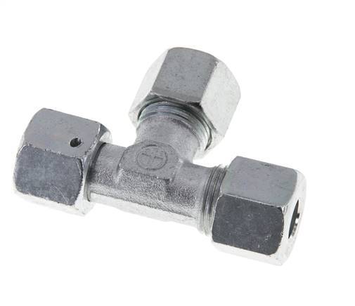 10S Zink Plated Steel Right Angle Tee Cutting Fitting with Swivel 630 bar NBR Adjustable ISO 8434-1