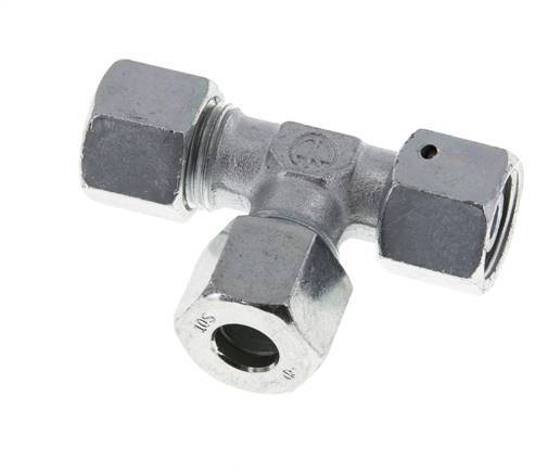10S Zink Plated Steel Right Angle Tee Cutting Fitting with Swivel 630 bar NBR Adjustable ISO 8434-1