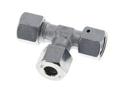 10S Zink Plated Steel Right Angle Tee Cutting Fitting with Swivel 630 bar NBR Adjustable ISO 8434-1