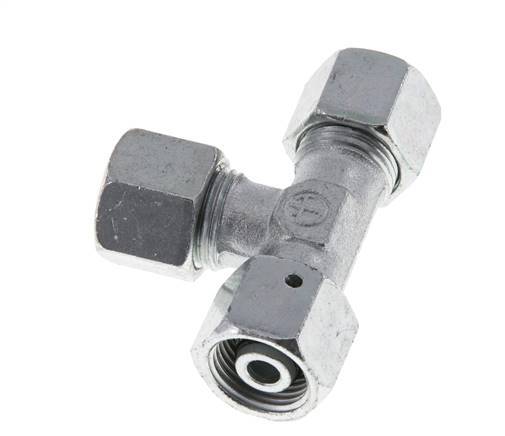 10S Zink Plated Steel Right Angle Tee Cutting Fitting with Swivel 630 bar NBR Adjustable ISO 8434-1