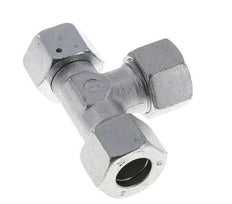 20S Zink Plated Steel Right Angle Tee Cutting Fitting with Swivel 400 bar NBR Adjustable ISO 8434-1