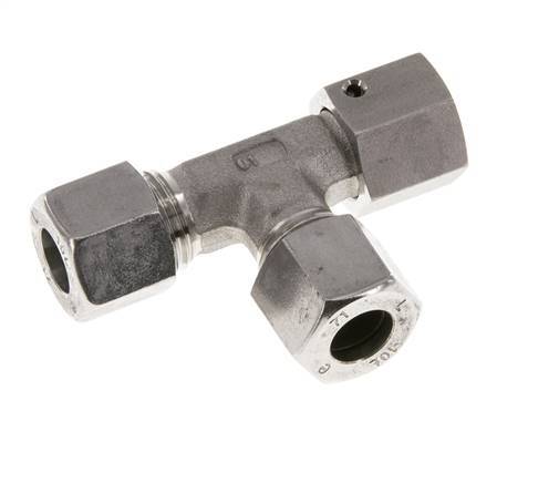 10L Edelstahl rechtwinkliges T-Schneidfitting mit Drehgelenk 315 bar FKM Einstellbar ISO 8434-1